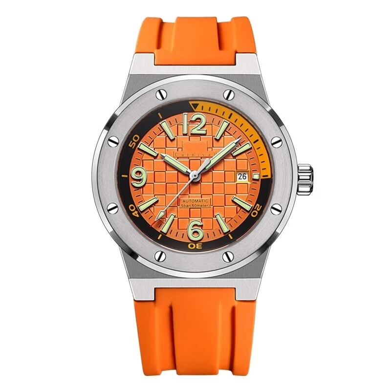 Men's Mechanical Watch With Rubber Strap Sports